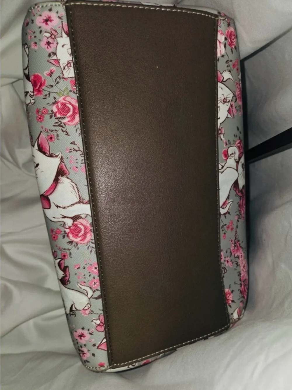 Loungefly Disney Marie Hardtag Gray & Pink Satchel Bag “Because I’m a Lady”